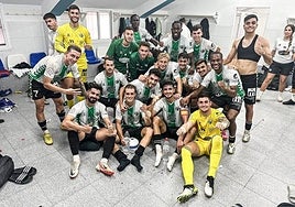 The Antequera players following their win in Melilla.