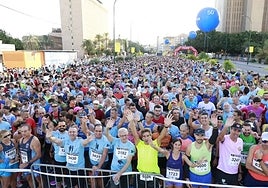 The start line for the race on Sunday morning.