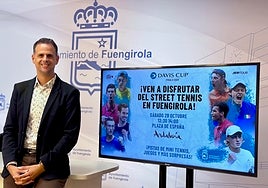 Councillor Rodríguez announces the 'street tennis day'.