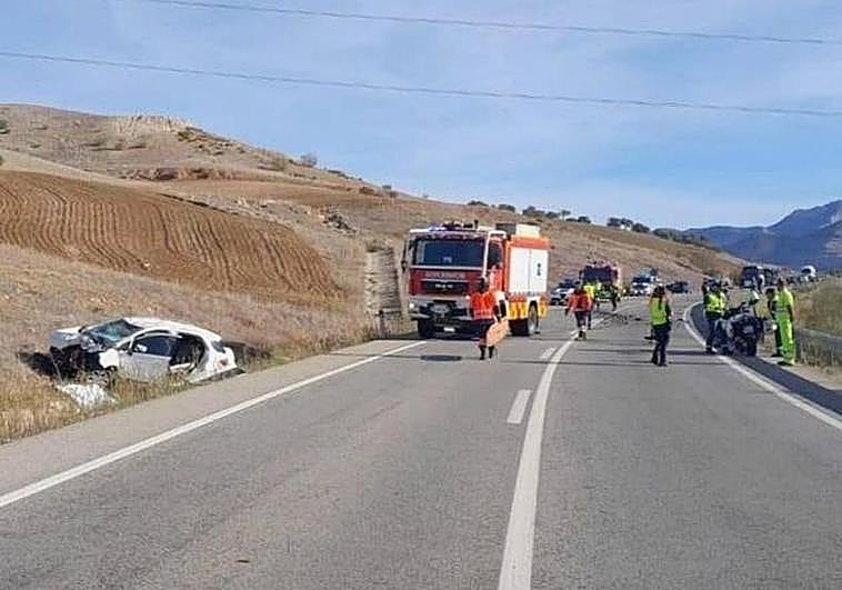 Scene of the accident on the A-357 this Sunday.