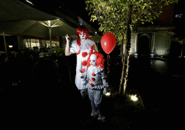 Some of those who took to the streets in Halloween fancy dress in Malaga