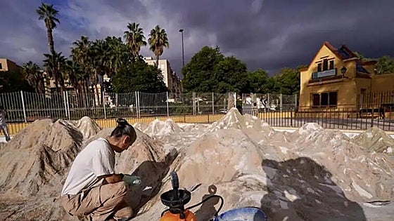Huge relief map of Spain at Malaga school gets a spruce up 25 years after last restoration