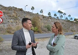Mayor of Torrox Óscar Medina and councillor for works and infrastructure, Paula Moreno.