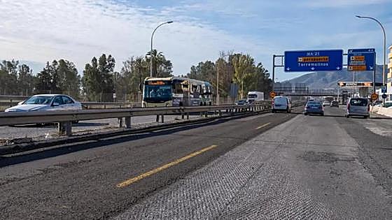 Bumpy ride for contractors over motorway resurfacing works near Malaga Airport