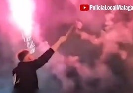Watch as organiser of illegal street party with loud music and pyrotechnics tracked down by Malaga police