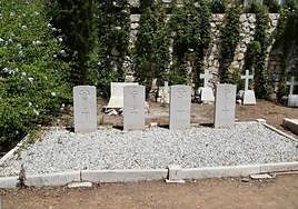 The graves of the fallen in the Second World War at the English Cemetery.