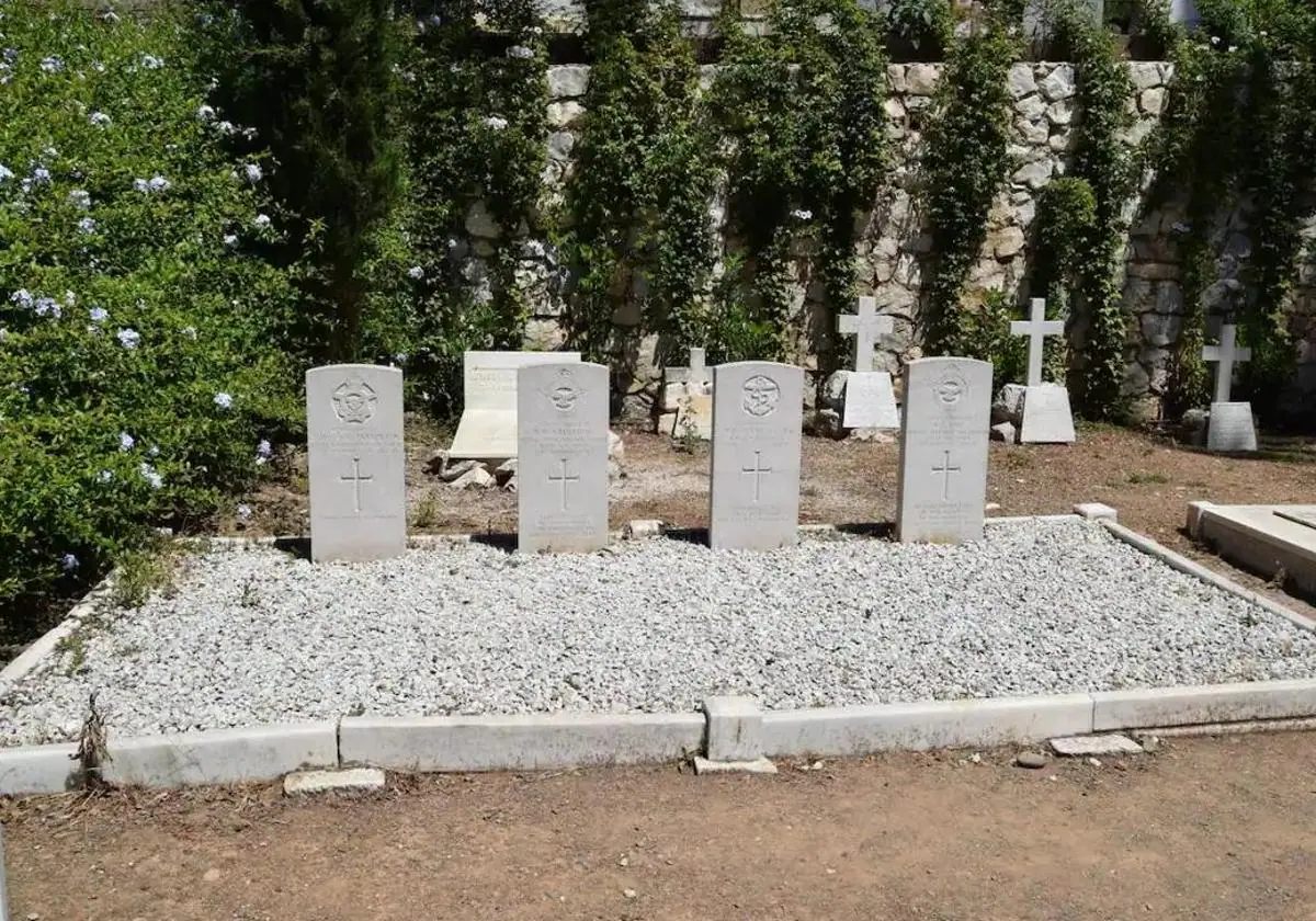 The graves of the fallen in the Second World War at the English Cemetery.