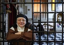 Sister Jennifer, at the railings of the Descalzas convent in Ronda.