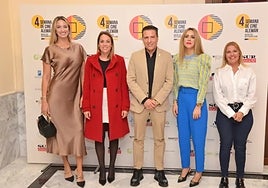 The mayor and members of his team, at the inauguration of the IV German Film Week in Malaga city.