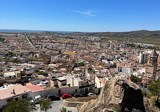 Panoramic view of the town centre of Vélez-Málaga.