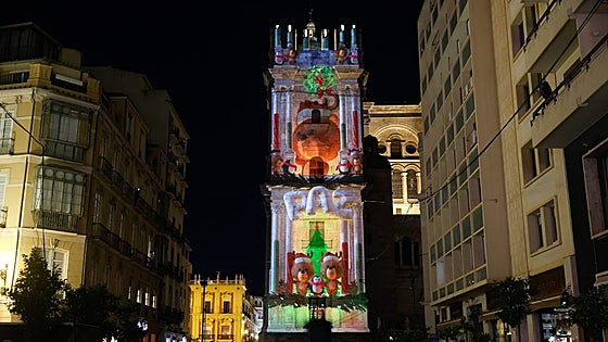 Malaga's Christmas video mapping story: a little angel chases a star