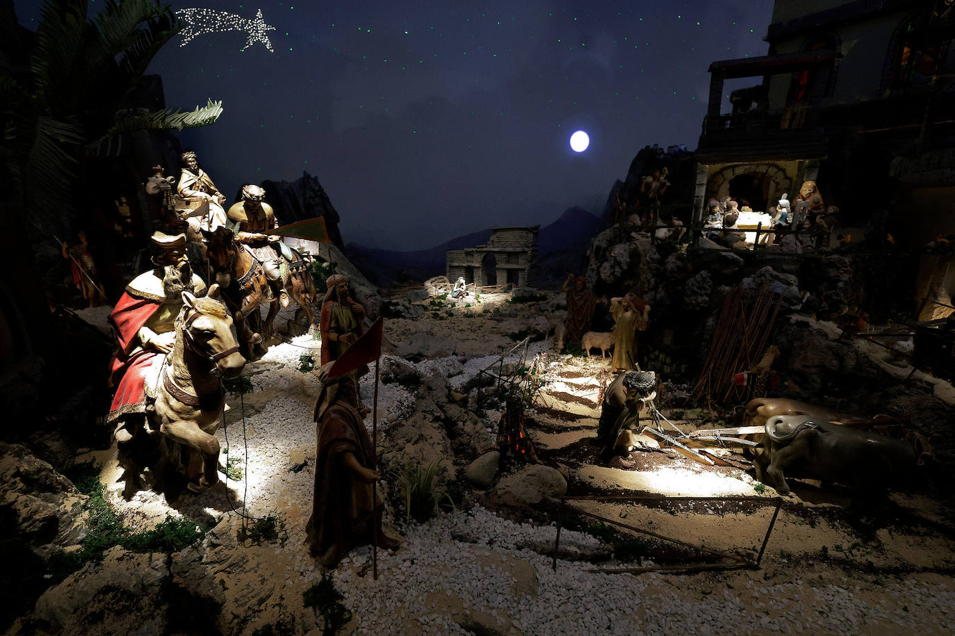 Malaga city hall brightens up Christmas with its huge nativity display, in pictures