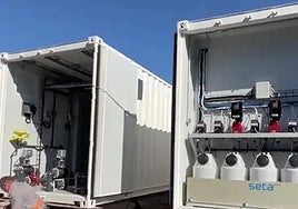 A mobile desalination unit installation.
