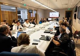 Various Gibraltar Government department officials in a meeting to discuss progress on the treaty.