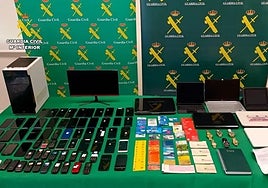 Assets seized in the police operation.