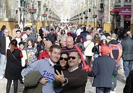 Christmas atmosphere in Malaga city.