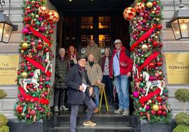 Members of the 41 club outside the Yorkshire Hotel, Harrogate.