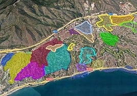 Map showing the affected areas in Benalmádena.