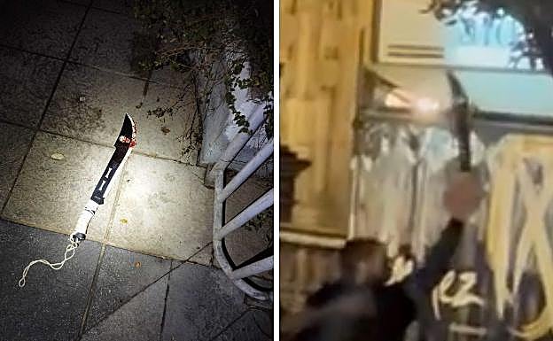 The attacker and the knife he used.