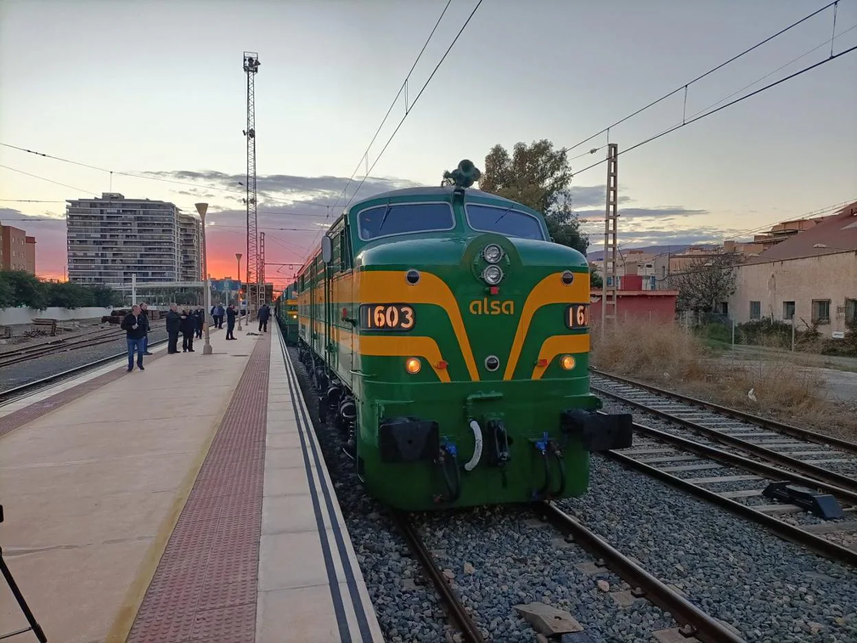 The British enthusiasts' train at Almeria station earlier this week. 