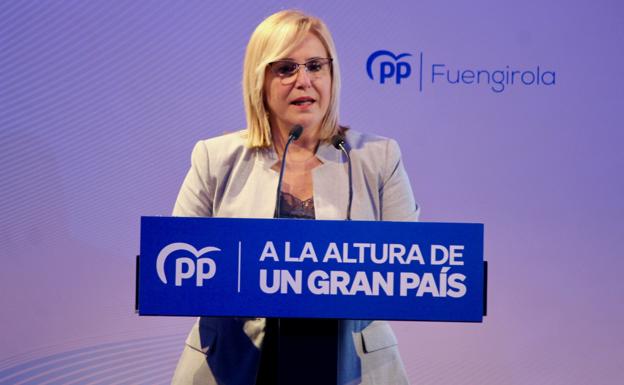 Mula during her re-election speech in Fuengirola on Saturday. 