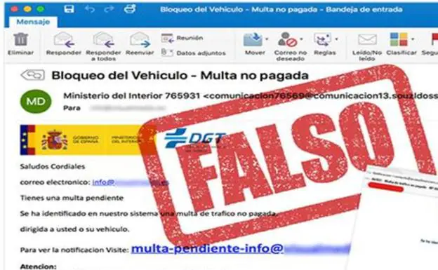 Spain&#039;s DGT and Guardia Civil warn of new ‘unpaid fine’ phishing email scam