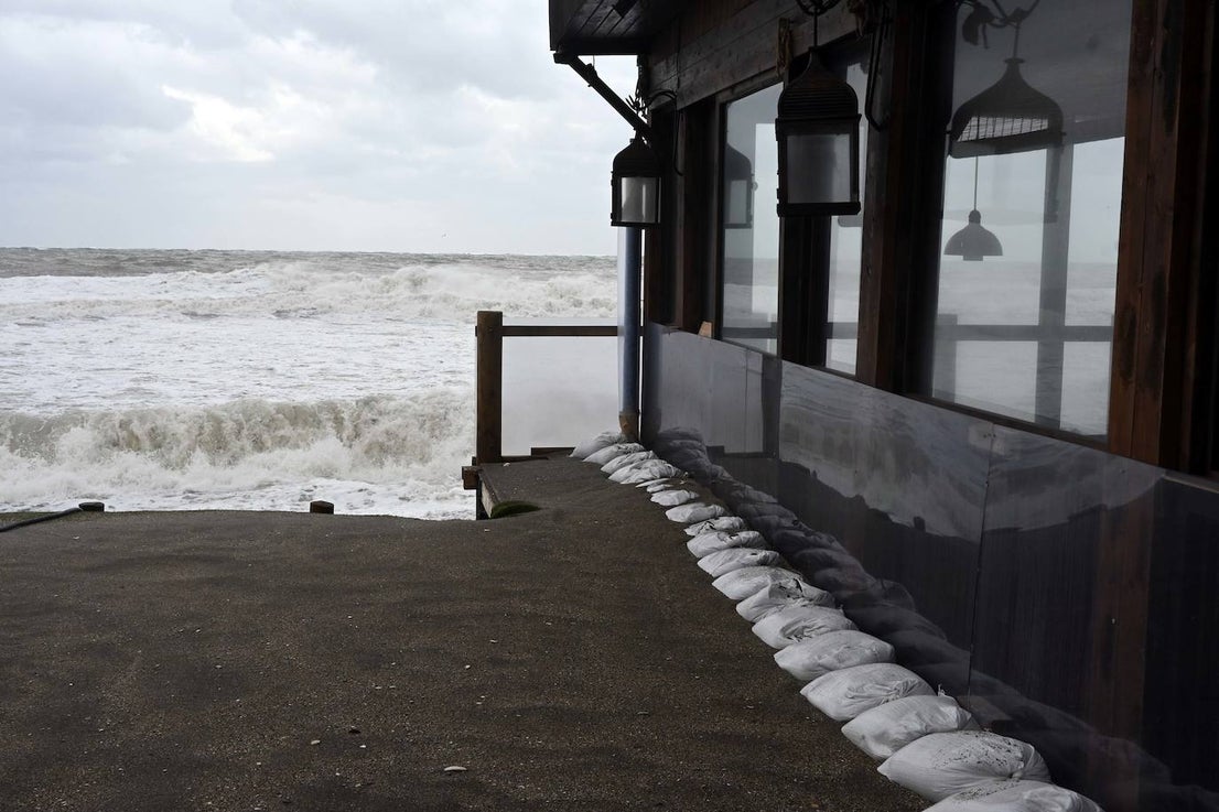The storm hits the shore in Marbella 