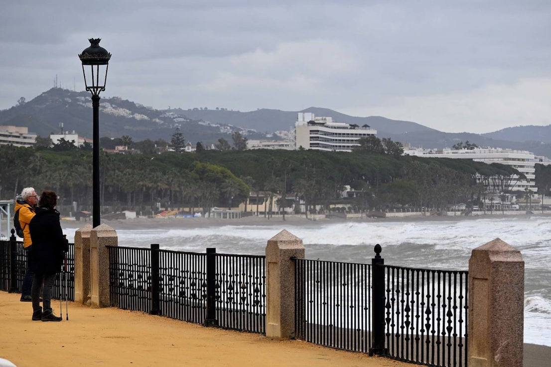 The storm hits the shore in Marbella 