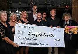 The cheque is handed over during the presentation in Puerto Banús on Tuesday.