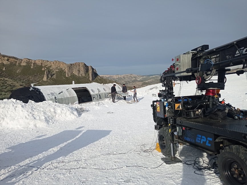 This is how an olive grove was transformed into a film set when the Oscar award contender Society Of The Snow was shot in Spain's Sierra Nevada