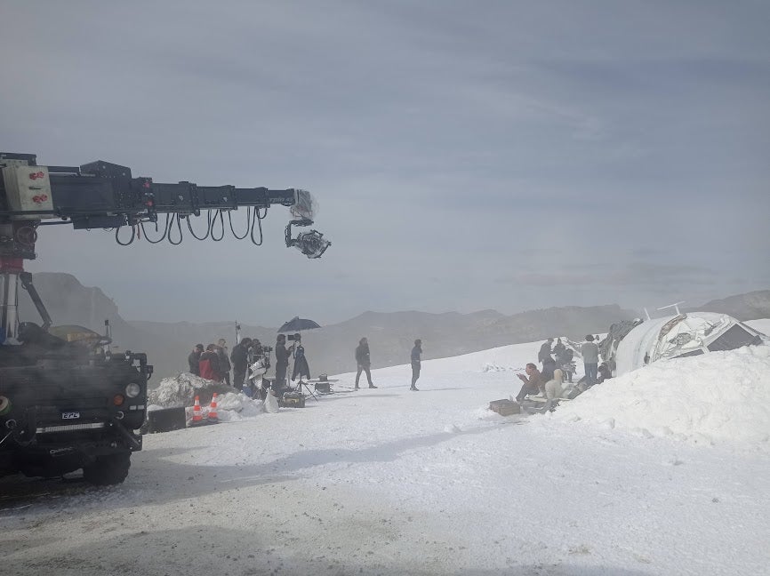 This is how an olive grove was transformed into a film set when the Oscar award contender Society Of The Snow was shot in Spain's Sierra Nevada