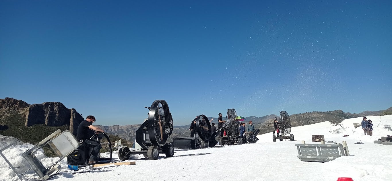 This is how an olive grove was transformed into a film set when the Oscar award contender Society Of The Snow was shot in Spain's Sierra Nevada