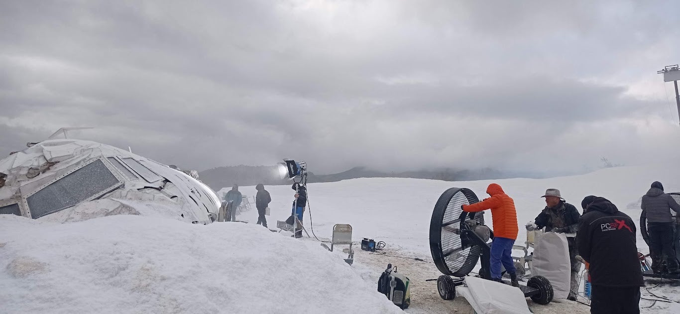 This is how an olive grove was transformed into a film set when the Oscar award contender Society Of The Snow was shot in Spain's Sierra Nevada