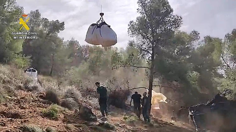 The Civil Guard police operation in the Nerja mountains.