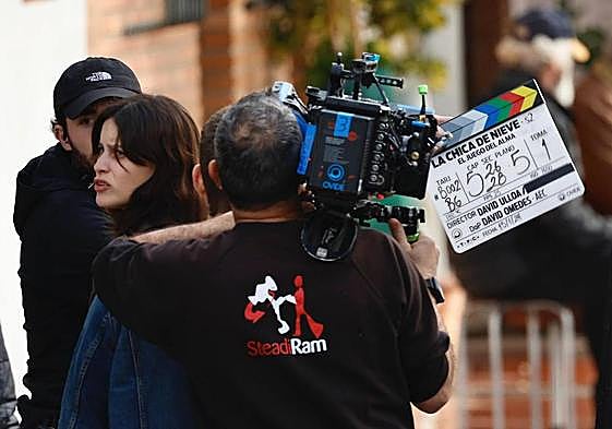 Milena Smit, filming the first scenes of the second season of 'The Snow Girl'.