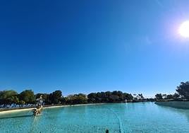 The lake in Parque de La Batería, in Torremolinos, with a capacity 4.5 million litres.