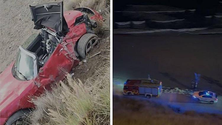 Driver injured after car crashes off road and plunges down 20-metre embankment onto beach in Benalmádena