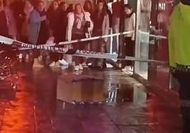 The police cordon around the puddle in Fuengirola.