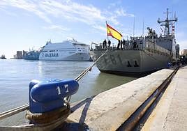 Spanish naval warships in Malaga Port