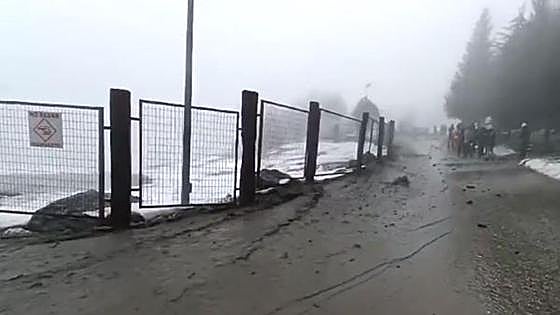 Two hundred people evacuated as a torrent of mud cascades down several ski slopes in Spain's Sierra Nevada