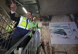 President of Junta de Andalucía with the regional minister of Public Works and the Mayor of Malaga.