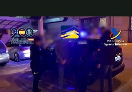 One of the detainees following his arrest by the National Police.