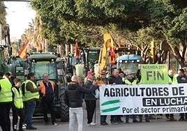 An image of the farmers' protest a fortnight ago in Malaga.