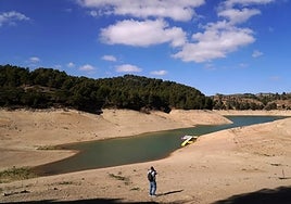 The Guadalteba Reservoir, badly affected by the drought, in a photograph taken at the beginning of February.