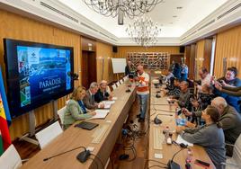 Motril town hall and the port during a meeting to reach an agreement for the new cruise season