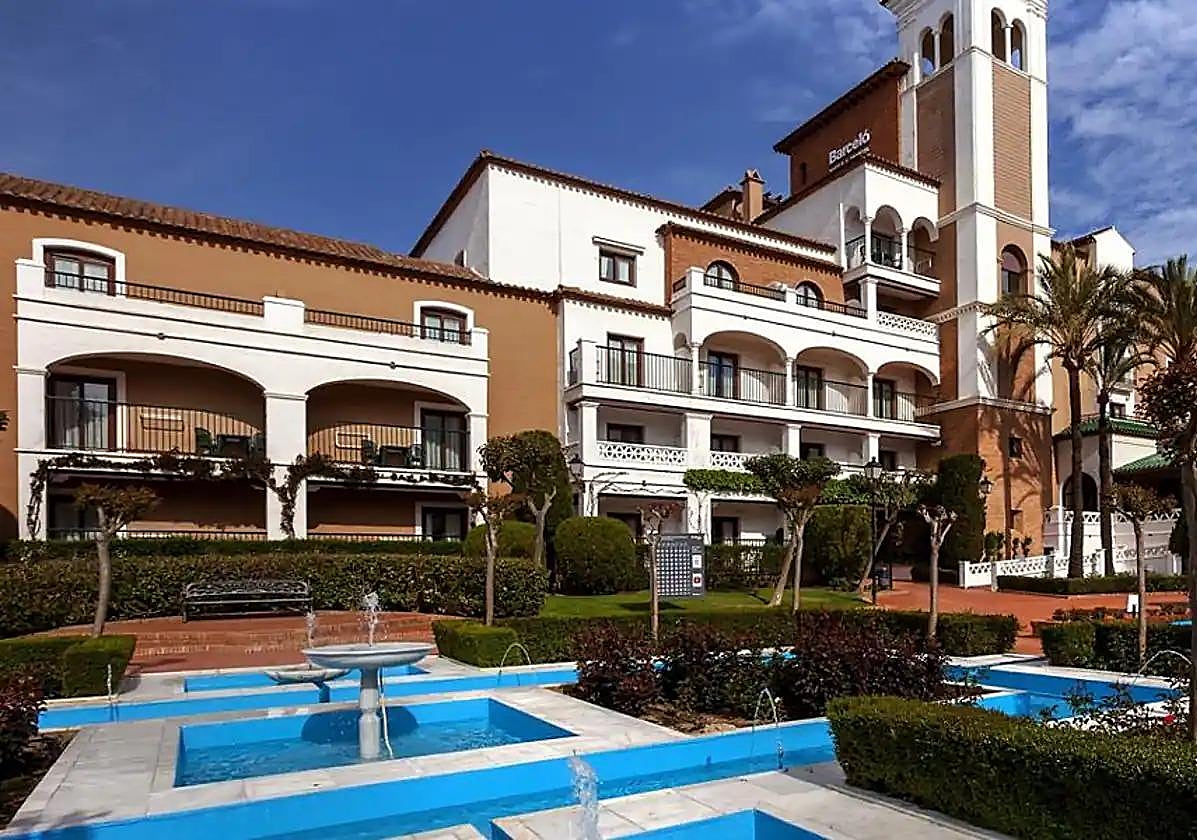 Lower gardens of the Barceló Isla Canela, listed as the best hotel in the world