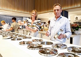 Siblings Paloma and Juan Luis Cremades, during the opening of the revamped parlour