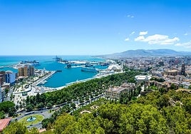 Panoramic view of Malaga city.