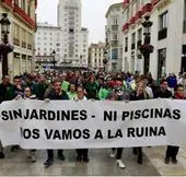 The protest in the centre of Malaga on Thursday.