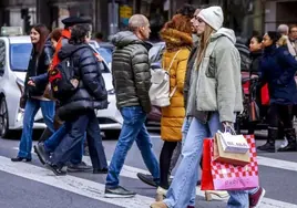 Shoppers in Madrid.